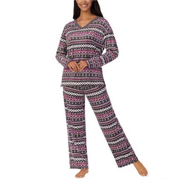 Nautica Ladies' 2-piece PJ Set, Gray (Fairisle) Women's Size X-Large - Picture 1 of 4